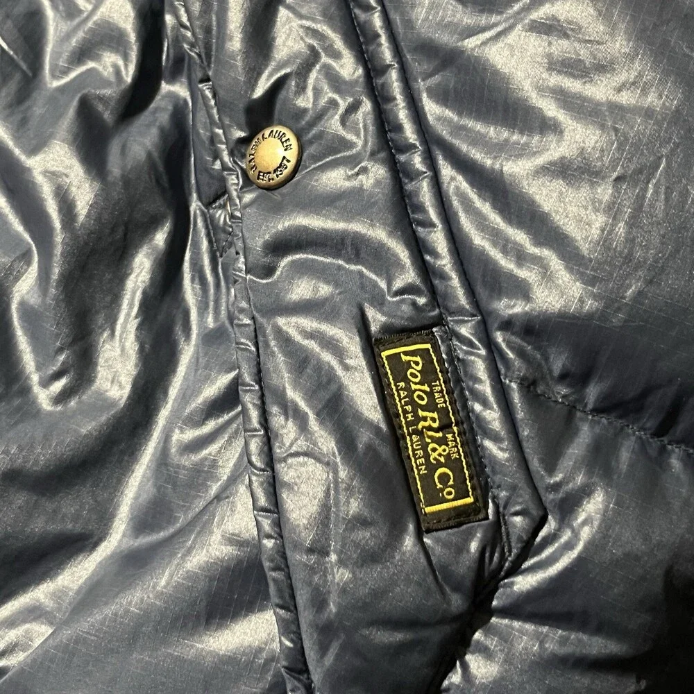 Vintage Polo Ralph Lauren Goose Down Puffer Jacket Hill Alpine Leather Vest 90s